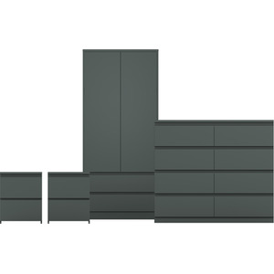 Denver Bedroom Set (2 Drawer Bedside (x2), 3 Drawer Chest, 2 Door Wardrobe) by Vida Designs