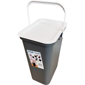 Moda Recycling Bin with Handle - Grey and White