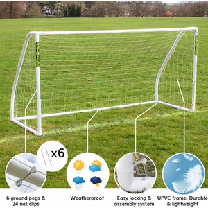 Strike Football Goal - White / 8x4 ft by Jack Stonehouse
