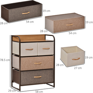 HOMCOM Drawers Storage Tower Dresser - Multicoloured by HOMCOM