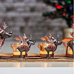 Reindeer Candle Tealight Holder - Brown by Marco Paul