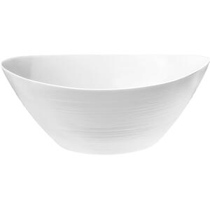 Prometeo Oval Glass Salad Bowls 25cm White Pack of 6 - White by Bormioli Rocco