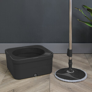 Argento Square Spin Mop and Bucket - Black