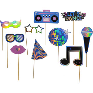 Pack of 10 Disco Party Photo Props