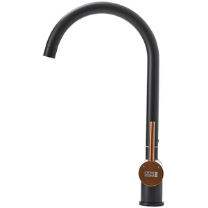 Mixer Tap with Rotating Neck - Black + Gold by Livingandhome