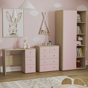 Neptune 3 Piece Bedroom Set - Desk, 5 Drawer Chest, Wardrobe by Vida Designs