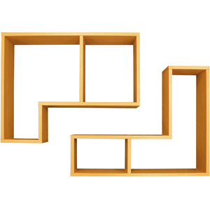 TWIN - Wall Display Storage Floating Shelves - Set of Two - Beech - Beech by Watsons