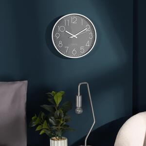 Round Analogue Wall Clock - Grey by OHS