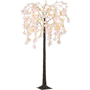 HOMCOM 180cm Cherry Blossom Tree Light with 450 Warm White LED Lights - Pink by HOMCOM
