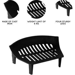 Cast Iron Fire Grate - Black / 32cm by Vida Designs