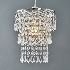 Pair of Silver Ceiling Pendant Droplets Shade - Silver by ValueLights