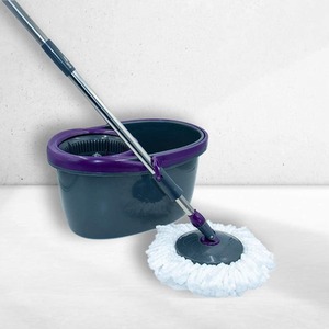 Calitek 360 Degree Rotating Spin Mop and Bucket Set with 2 Heads - Grey by Calitek