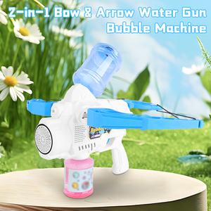 Bow Arrow Bubble Maker Water Gun Toy - blue