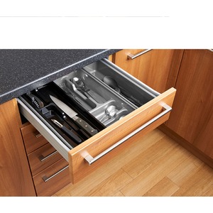 Grey Adjustable Drawer Organiser - Grey by Whitefurze