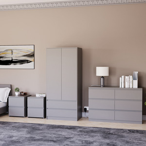 Denver Bedroom Set (2 Drawer Bedside (x2), 6 Drawer Chest, 2 Door Wardrobe) by Vida Designs