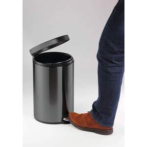Durable Round Metal Pedal Bin - Charcoal / 20l by Durable