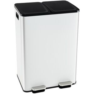 Recycle Pedal Kitchen Bin - White by Costway