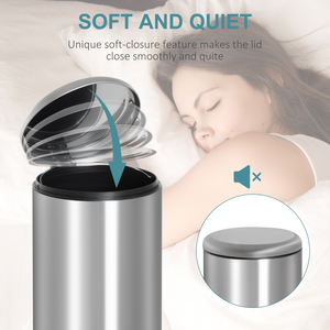 HOMCOM Foot Stainless Steel Metal Pedal Bin - Black and silver tone by HOMCOM