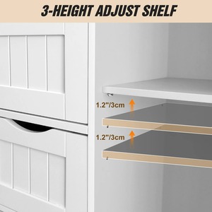 Bathroom Floor Cabinet With 4 Drawers - Whtie by Wyld and Coco