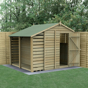 4LIFE 6x8 Apex Shed with Lean To by Forest Garden
