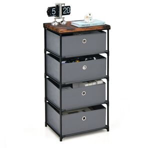 Chest of Drawers Storage Tower - Grey by Costway