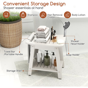 Shower Bench Seat Shower Stool by Costway
