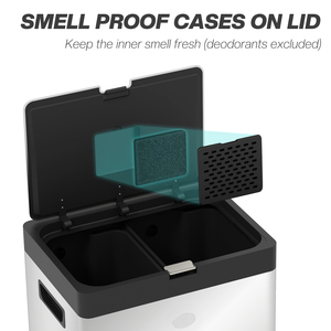 HOMCOM 56L 3 Compartment Kitchen Bin for Recycling and Waste - Silver by HOMCOM