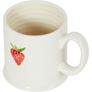 Tankard Embossed Strawberry Mug - White