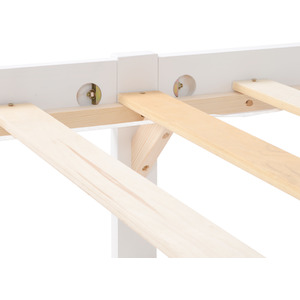 Solid Wooden Bed Frame for Adults Kids - White / 94cm by Abrihome