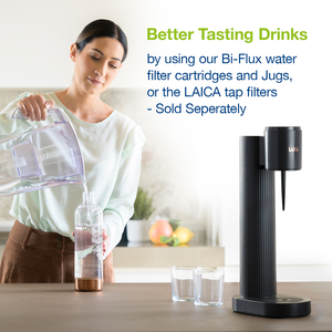 Variable Manual Fizz Sparkling Water Maker with 1 x CO2 Cylinder - Black by Laica