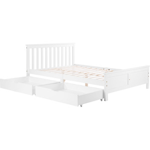Wooden Solid Pine Storage Bed - White by Abrihome