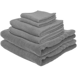 Cotton Towels Set - 135cm x 70cm - 6pc - Grey by Nicola Spring