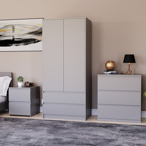 Denver Bedroom Set (2 Drawer Bedside, 3 Drawer Chest, 2 Door 2 Drawer Wardrobe) by Vida Designs