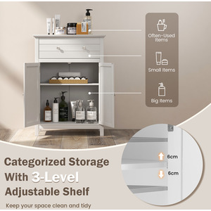Floor Storage Cabinet with Drawer by Costway