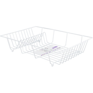 White Metal Wire Dish Drainer - White by My Kitchen