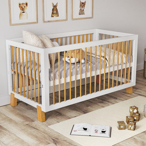 Alexander Cot Bed - White/Sunset Pine by Love For Sleep