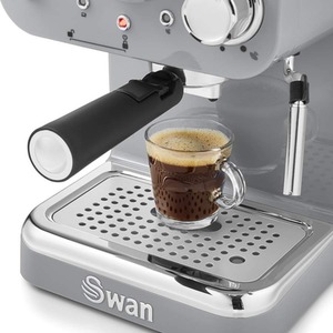 Retro Pump Espresso Coffee Machine - Retro Grey by Swan