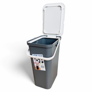 Moda Recycling Bin with Handle - Grey and White