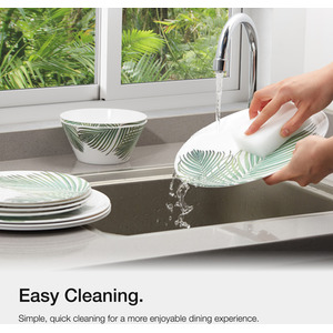 16Pc Melamine Plastic Dinnerware Set - Leaf Green by VonShef