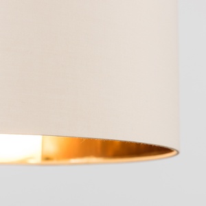 Large Modern Beige And Gold Pendant Ceiling Light Shade - Cream by ValueLights