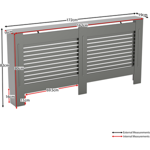 Milton Radiator Cover - Grey / 172cm by Vida Designs