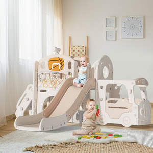 Toddler Slide and Climber Playset with Basketball Hoop and Telescope by Livingandhome