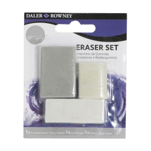 Pack of 3 Daler-Rowney Simply Erasers by Daler-Rowney