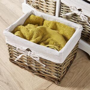 Home Source Lichfield 6 Willow Basket Drawer Chest Storage Unit - White by Home Source