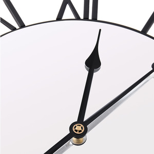 24 Inch Modern Non-Ticking Mirrored Wall Clock - Black by Livingandhome