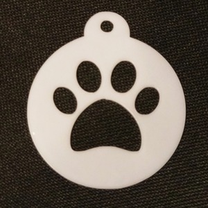 Dog Themed Coffee Stencil - White / Dog Paw by Pet Mirrors