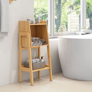 Bedroom Nightstand Storage Shelving Unit - Brown by Costway