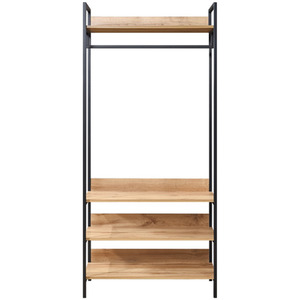 Alva Pair of Double Open Wardrobes with 2 Drawers and 4 Shelves - Oak by Swish Furniture
