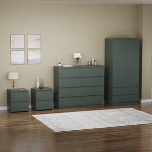 Denver Bedroom Set (2 Drawer Bedside(x2), 8 Drawer Chest, 2 Door Wardrobe) by Vida Designs