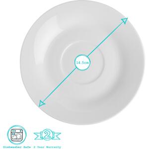 Classic White Teacup and Saucer Set - 200ml by Argon Tableware